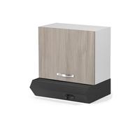 REDÒKASA Pensile per cucina componibile da 60 cm con un'anta, realizzata in legno 100% MADE IN ITALY disponibile con/senza Cappa (Cappa Nero, Olmo)