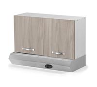 REDÒKASA Pensile per cucina componibile da 90 cm con due ante, realizzata in legno 100% MADE IN ITALY disponibile con o senza cappa (Cappa Inox, Olmo)