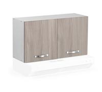 REDÒKASA Pensile per cucina componibile da 90 cm con due ante, realizzata in legno 100% MADE IN ITALY disponibile con o senza cappa (Senza Cappa, Olmo)