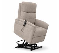 REDÒKASA Poltrona relax elettrica alzapersona 4 motori 2+2 Parigi con poggiatesta e cuscino lombare regolabili, Kit Optional Roller System e Kit Optional Batteria (Tortora, 4 Ruote)