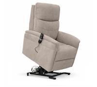 REDÒKASA Poltrona relax elettrica alzapersona 4 motori 2+2 Parigi con poggiatesta e cuscino lombare regolabili, Kit Optional Roller System e Kit Optional Batteria (Tortora, 2 Ruote)