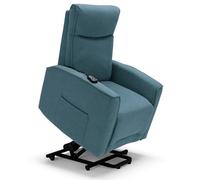 REDÒKASA Poltrona relax elettrica LONDRA per anziani, 2 motori, 2 ruote posteriori, Kit Optional Batteria, sistema reclinazione e alzapersona, tessuto idrorepellente (Con Kit Batteria, Petrolio)