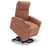 REDÒKASA Poltrona relax elettrica LONDRA per anziani, 2 motori, 2 ruote posteriori, Kit Optional Batteria, sistema reclinazione e alzapersona, tessuto idrorepellente (Con Kit Batteria, Terra)