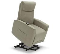 REDÒKASA Poltrona relax elettrica LONDRA per anziani, 2 motori, 2 ruote posteriori, Kit Optional Batteria, sistema reclinazione e alzapersona, tessuto idrorepellente (Con Kit Batteria, Tortora)