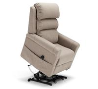 REDÒKASA Poltrona relax elettrica New Boston per anziani con funzione letto, 2 motori, 2 o 4 ruote, optional batteria, alzapersona, tessuto idrorepellente (Con Kit Roller System (4 ruote), Fango)