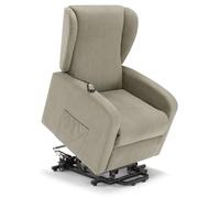 REDÒKASA Poltrona relax elettrica NEW ORLEANS per anziani e disabili con 2 motori, 4 ruote per lo spostamento, Kit Optional Batteria, alzapersona, tessuto idrorepellente (Senza Kit Batteria, Tortora)