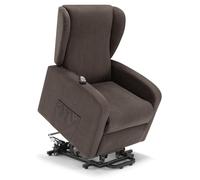 REDÒKASA Poltrona relax elettrica NEW ORLEANS per anziani e disabili con 2 motori, 4 ruote per lo spostamento, Kit Optional Batteria, alzapersona, tessuto idrorepellente (Con Kit Batteria, Fango)