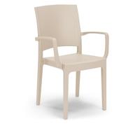 REDÒKASA Sedia con braccioli in polipropilene FLORA, MADE IN ITALY, impilabile, resistente ai raggi UV, design moderno, ideale per interno ed esterno (1, Corda - Con Braccioli)