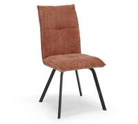 REDÒKASA Sedia imbottita per sala da pranzo LETIZIA, design moderno, gambe robuste in metallo, rivestimento in tessuto spesso e idrorepellente effetto tridimensionale (1, Terra)