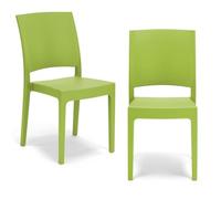 REDÒKASA Sedia in polipropilene FLORA, MADE IN ITALY, impilabile, resistente ai raggi UV, design moderno, ideale per interno ed esterno (2, Verde lime - Senza Braccioli)