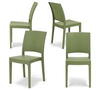 REDÒKASA Sedia in polipropilene FLORA, MADE IN ITALY, impilabile, resistente ai raggi UV, design moderno, ideale per interno ed esterno (4, Agave - Senza Braccioli)