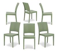 REDÒKASA Sedia in polipropilene FLORA, MADE IN ITALY, impilabile, resistente ai raggi UV, design moderno, ideale per interno ed esterno (6, Menta - Senza Braccioli)