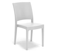 REDÒKASA Sedia in polipropilene FLORA, MADE IN ITALY, impilabile, resistente ai raggi UV, design moderno, ideale per interno ed esterno (1, Bianco - Senza Braccioli)