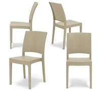 REDÒKASA Sedia in polipropilene FLORA, MADE IN ITALY, impilabile, resistente ai raggi UV, design moderno, ideale per interno ed esterno (4, Corda - Senza Braccioli)
