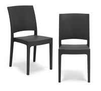REDÒKASA Sedia in polipropilene FLORA, MADE IN ITALY, impilabile, resistente ai raggi UV, design moderno, ideale per interno ed esterno (2, Ghisa - Senza Braccioli)
