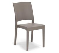 REDÒKASA Sedia in polipropilene FLORA, MADE IN ITALY, impilabile, resistente ai raggi UV, design moderno, ideale per sala da pranzo, cucina, sala d’attesa, bar, ristoranti o giardino (Tortora)