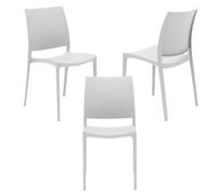 REDÒKASA Set 3 sedie in polipropilene MOON impilabile resistente ai raggi UV design moderno ideale per sala da pranzo, cucina, giardino, bar (Bianco, 3)