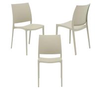 REDÒKASA Set 3 sedie in polipropilene MOON impilabile resistente ai raggi UV design moderno ideale per sala da pranzo, cucina, giardino, bar (Corda, 3)