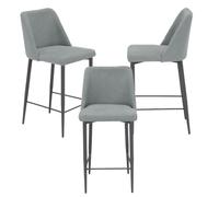 REDÒKASA Sgabello Imbottito ALEXIA MADE IN ITALY, H73 per sala da pranzo, cucina e soggiorno, gambe robuste in metallo effetto ghisa, rivestito con tessuto antimacchia idrorepellente (3, Grigio)
