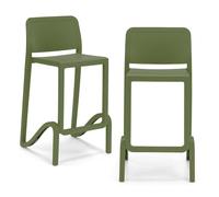 REDÒKASA Sgabello in polipropilene GIANO altezza seduta 65cm, impilabile, idrorepellente, resistente ai raggi UV, design moderno e innovativo, ideale per la cucina, la veranda o giardino (2, Agave)