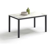 REDÒKASA Tavolo allungabile 130 + 40 cm per sala da pranzo modello GIOTTO con top in melaminico e gambe quadrate (130X80, MARMO DI CARRARA)