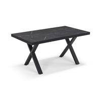 REDÒKASA Tavolo allungabile da pranzo 160x90 MADE IN ITALY modello PABLO fino a 260 CM per sala da pranzo, cucina e soggiorno, design moderno con top in melaminico (Pietra Nera)