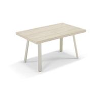 REDÒKASA Tavolo allungabile da pranzo160x90 modello MIRO’ fino a 260 CM per sala da pranzo, cucina e soggiorno, design moderno con top in melaminico (Travertino)