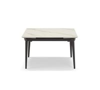 REDÒKASA Tavolo da pranzo 120x90 modello ZANTE allungabile fino a 180 cm con allunghe laterali da 30 cm per sala da pranzo, cucina e soggiorno, design moderno (Marmo di Carrara)