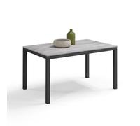 REDÒKASA Tavolo da pranzo allungabile 110x70 modello GIOTTO MADE IN ITALY con allunga laterale 40 cm per sala da pranzo, cucina e soggiorno, design moderno (Cemento - Gambe Ghisa)
