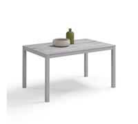 REDÒKASA Tavolo da pranzo allungabile 110x70 modello GIOTTO MADE IN ITALY con allunga laterale 40 cm per sala da pranzo, cucina e soggiorno, design moderno (Cemento - Gambe Silver)