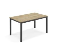 REDÒKASA Tavolo da pranzo allungabile 130x80 modello GIOTTO MADE IN ITALY con allunga laterale 40 cm per sala da pranzo, cucina e soggiorno, design moderno (Quercia - Struttura Ghisa)