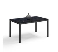 REDÒKASA Tavolo da pranzo allungabile 130x80 modello GIOTTO MADE IN ITALY con allunga laterale 40 cm per sala da pranzo, cucina e soggiorno, design moderno (Pietra Nera)