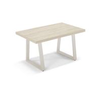 REDÒKASA Tavolo da pranzo allungabile 145x85 MADE IN ITALY modello GOYA fino a 195 CM per sala da pranzo, cucina e soggiorno, design moderno con top in melaminico (Travertino)