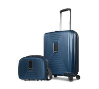 Redolz Set di valigie Essentials 14 2 pezzi trolley da cabina con piega elastica e beauty case blu