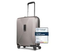 REDOLZ Articolo originale Essentials 14, grigio caffè metallizzato, Kabinen Trolley+ (55 cm) erweiterbar, Trolley rigido con ruote girevoli