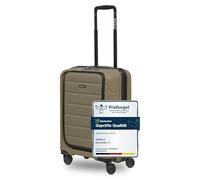 REDOLZ Articolo originale Essentials 17, marrone, Kabinen Trolley mit Laptopfach (55 cm), Custodia rigida cabina