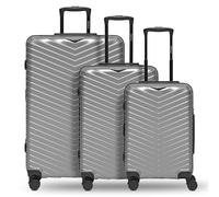 REDOLZ Articolo originale Essentials 18, Argento metallizzato lucido, Kofferset (3-teilig) erweiterbar, Set di 3 trolley rigido con ruote orientabili