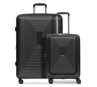 Redolz Set di valigie Essentials 14 a 4 ruote 2 pz. scomparto per laptop con piega elastica black metallic (TAS021031)