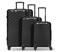 Redolz Essentials 18 4 ruote Set di valigie 3 pezzi con piega di espansione metallic-black shiny (TAS014404)