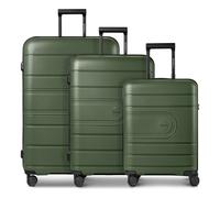 REDOLZ Essentials 11 + BC, Oliva, Kofferset+ (3-teilig) erweiterbar, Trolley rigido con ruote girevoli
