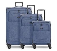 Redolz Essentials 12 THREE SET 4 ruote Set di valigie 3 pezzi espandibile blu