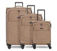 REDOLZ set 3 valigie morbide espandibili | trolley da viaggio leggeri con 4 doppie ruote e serratura TSA | cabina media grande per donna e uomo - Essentials 12