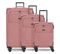 Redolz Essentials 12 THREE SET 4 ruote Set di valigie 3 pezzi con piega di espansione rose (TAS003946)
