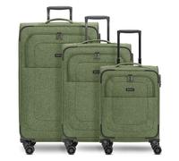 Redolz Essentials 12 THREE SET 4 ruote Set di valigie 3 pezzi espandibile verde