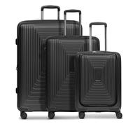 Redolz Essentials 14 4 ruote Set di valigie 3 pezzi con piega di espansione nero