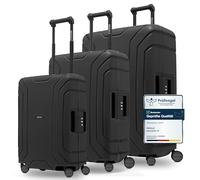 Redolz Set di valigie Essentials 15 a 4 ruote 3 pezzi con chiusura a tre punti deep black (TAS007773)