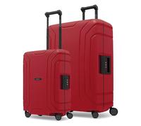 Redolz Essentials 15 Set di valigie da 4 ruote con 4 ruote S+L con chiusura a tre punti rosso