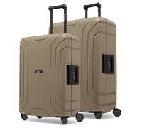 Redolz Essentials 15 Set di valigie a 4 ruote 2 pezzi con chiusura a tre punti marrone