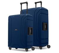 Redolz Essentials 15 Set di valigie a 4 ruote 2 pezzi con chiusura a tre punti blu