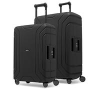 Redolz Essentials 15 Set di valigie a 4 ruote 2 pezzi con chiusura a tre punti nero